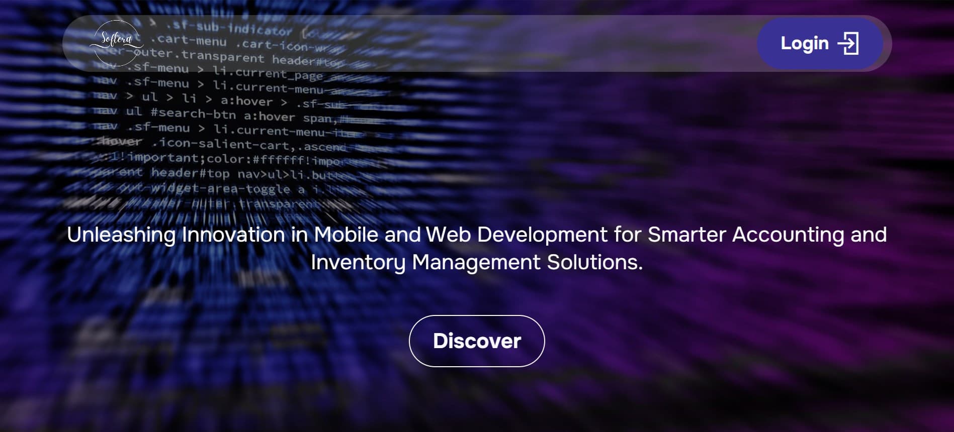 Softera ERP and accounting product banner with the Softera logo